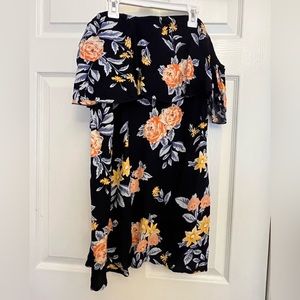 Charlotte Russe blue floral strapless dress